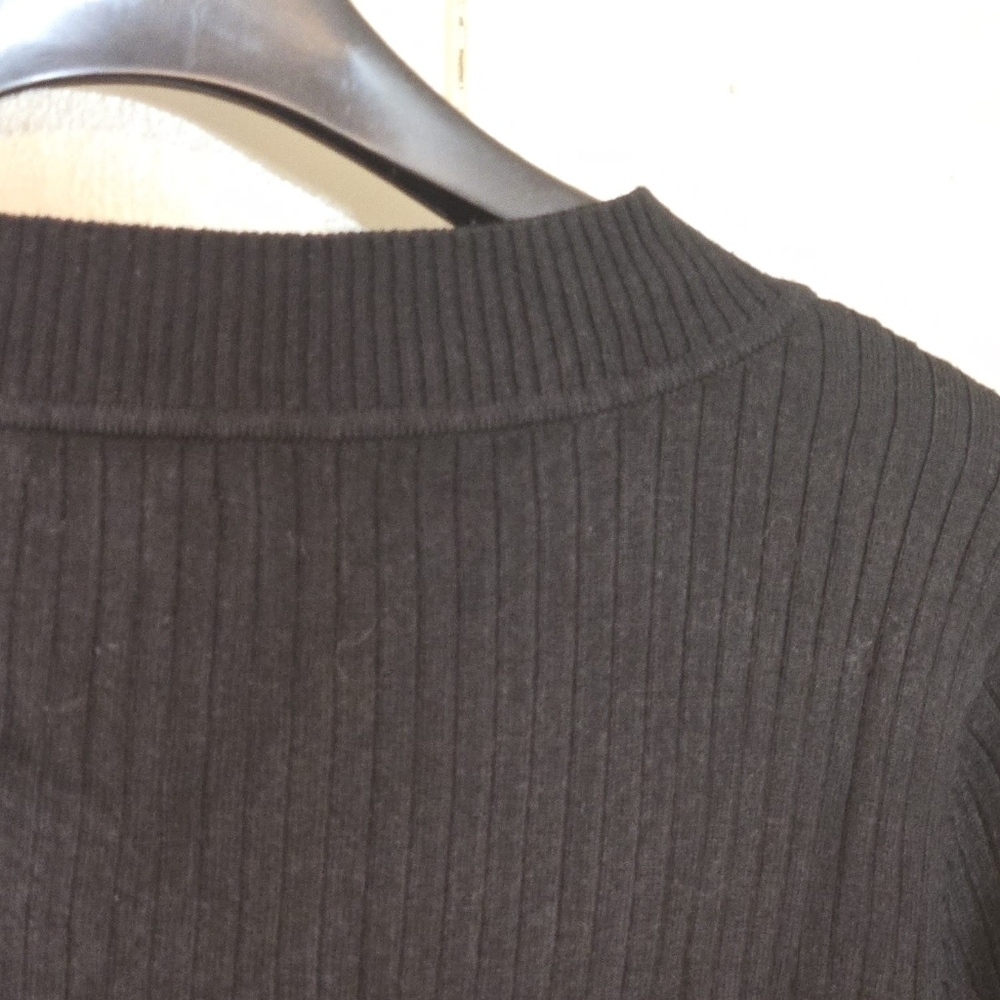 Meroma Black Ribbed Cardigan Sweater – Size 3X, Stretchy, Office - Picture 2 of 5